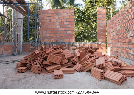 Detached house of brick in massive construction.