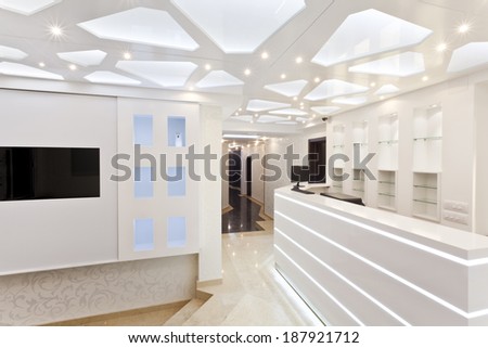 white hotel reception empty space white hotel reception empty space