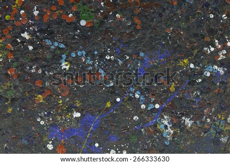 colorful paint drops on the floor abstract background