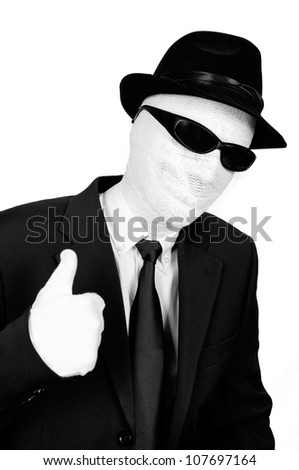 The Invisible man with thumb up