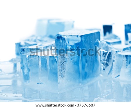 blocks of ice. on isolated