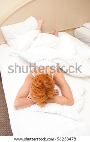 woman on bed