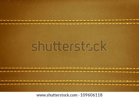 brown  horizontal stitched leather background, art textures