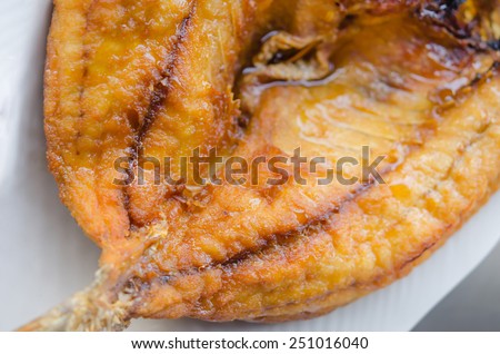 top view  fish dish - deep fried fish