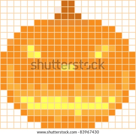 Pumpkin mosaic on a white background by a holiday halloween