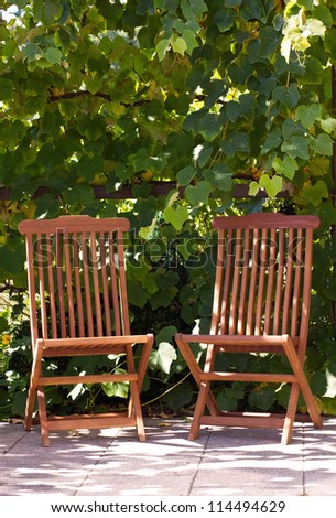 two chairs in the garden/chair/garden