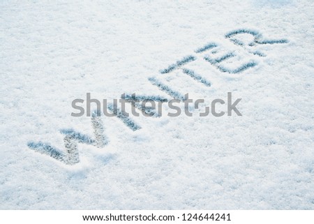 letters winter in the snow/snow/winter