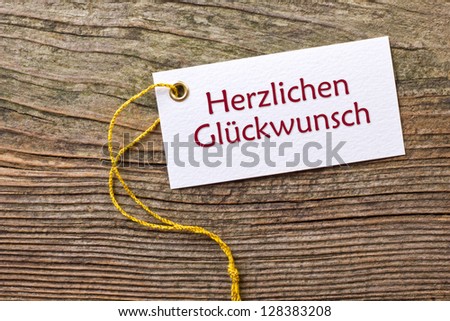 label with lettering all the best and golden string/all the best/german