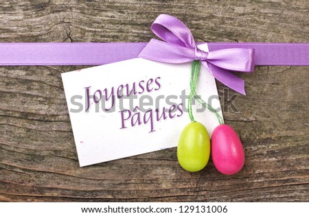 easter eggs, loop and note with lettering happy easter/easter card/easter