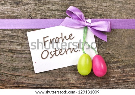 easter eggs, loop and note with lettering happy easter/easter card/easter