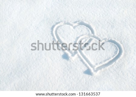 Hearts in snow/hearts/winter