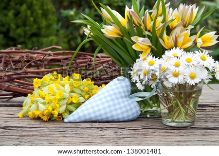 tulips, daisies and heart/flowers/heart