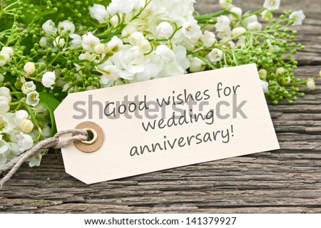 lily of the valley, snowball and card to wedding anniversary/may/Wedding anniversary