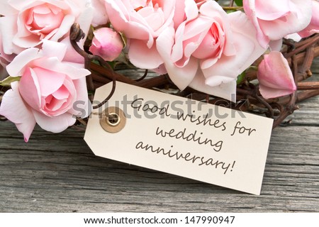 pink roses and wedding anniversary card/roses/wedding anniversary