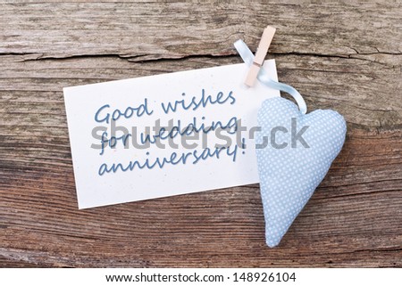 wedding anniversary card with heart/heart/wedding anniversary