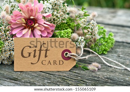 Pink Flowers With Gift Card/Gift Card/English