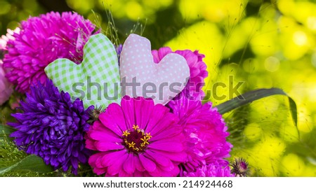 summer flowers with two hearts/summer flowers/hearts