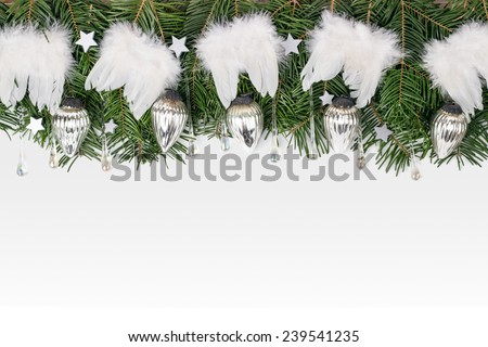 Pine green, baubles and angel wings/christmas/angel wings