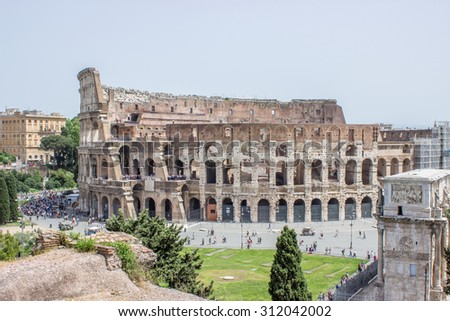 View of the Colosseum in Rome from the Palatine Hill / Colosseum / Rome