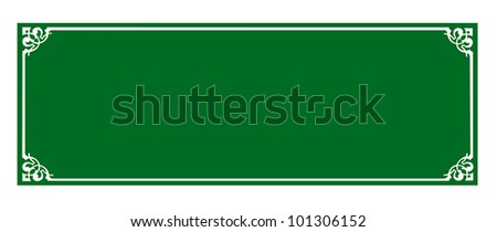 the blank green board and Thai style border with clipping path