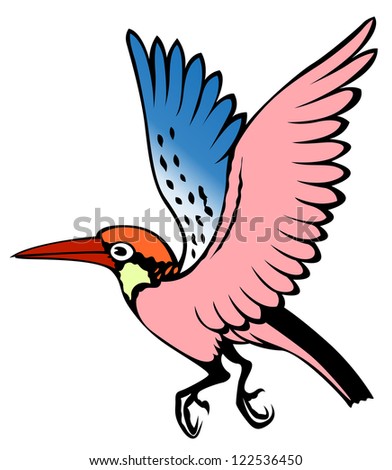 painting of a bird on white background from illustrator