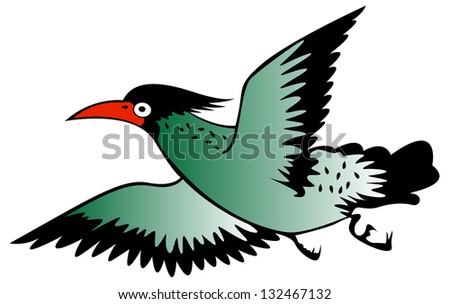 painting of a bird on the white background from illustrator