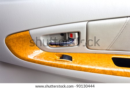 Interior panel of car door inside the car
