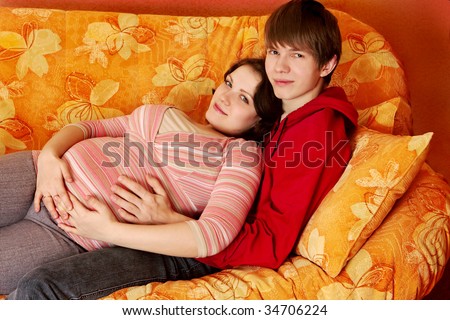 happy young couple wait for the child