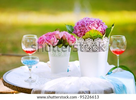 stock photo beautiful wedding table decorated with the flowers