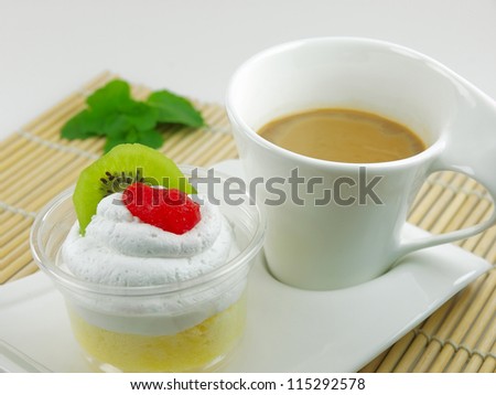fruit cup-cake with coffee
