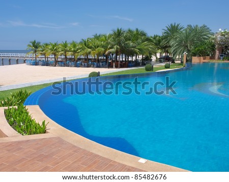 Luxurious open air swimming pool