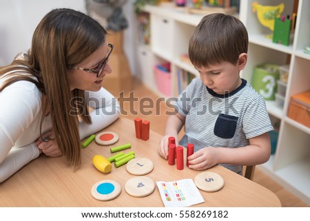Mother and Son Spending Time Together Learning
