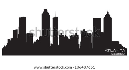 Atlanta Georgia skyline Detailed vector silhouette Atlanta Georgia skyline Detailed vector silhouette