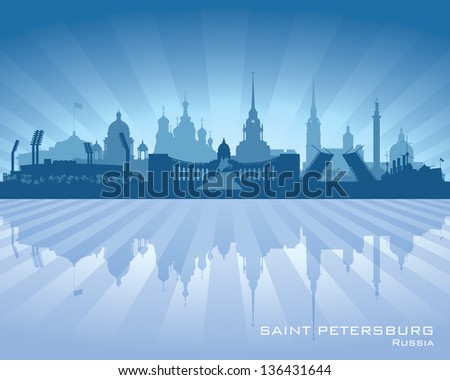 Saint Petersburg Russia city skyline silhouette Vector illustration Saint Petersburg Russia city skyline silhouette Vector illustration