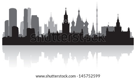 Moscow city skyline silhouette vector illustration Moscow city skyline silhouette vector illustration