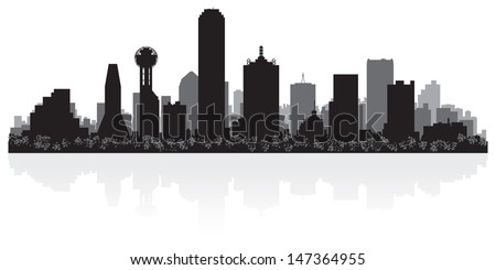 Dallas USA city skyline silhouette vector illustration Dallas USA city skyline silhouette vector illustration