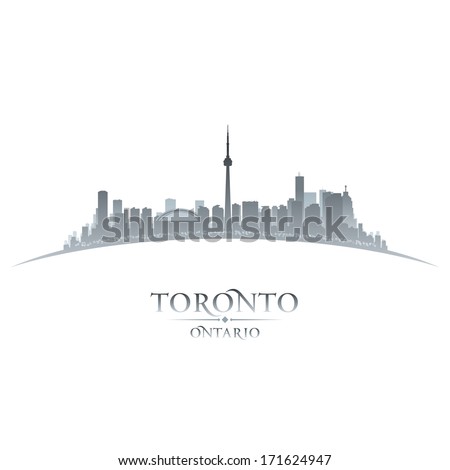 Toronto Ontario Canada city skyline silhouette Vector illustration Toronto Ontario Canada city skyline silhouette Vector illustration