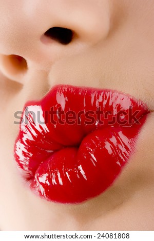 bright red kiss for you