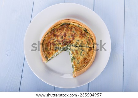 Vegetable Pie on a White Plate