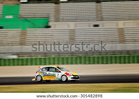 VALENCIA, SPAIN - MAY 2: Spanish driver Jose Maria Gonzalez Reyes races in a Rneault Clio Cup III in the Spanish Endurance Championship, at Ricardo Tormo\'s Circuit, on May 2, 2015 in Cheste, Spain.