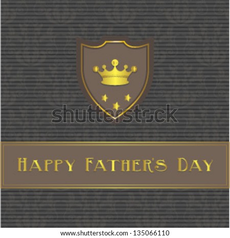Father's Day card, beige and brown.Vector eps10,illustration.