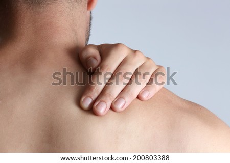 Neck pain Acute pain in a neck at the young man.