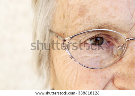 Close-up of old woman\'s eye