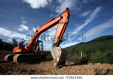 Excavation work on the construction of rural roads