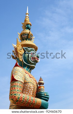 Beautiful giant buddhist art style in thailand