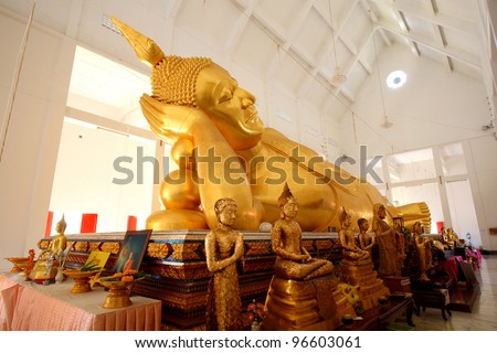 Reclining Buddha statue in Thailand Buddha Temple Asian style Buddha Art