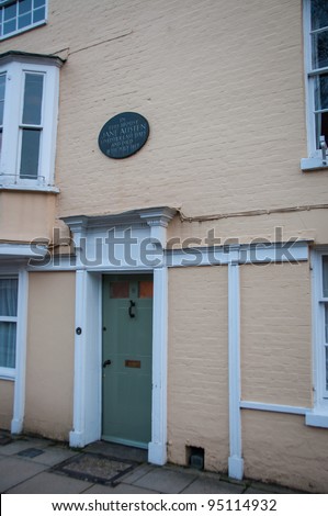 WINCHESTER - MARCH 21: The house where Jane Austin lived at the end of her life and died on July 18, 1817; on March 21, 2010 in Winchester, England, United Kingdom.