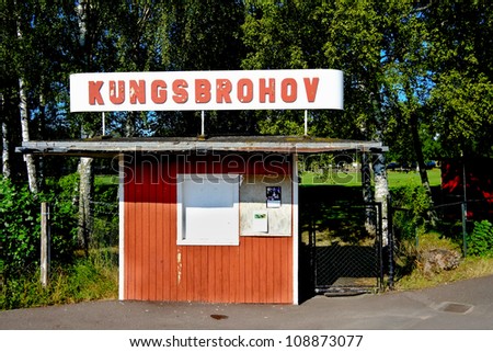 A long way from the Olympics - entrance to a small idyllic football ground in the Swedish countryside