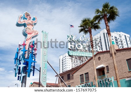 LAS VEGAS, USA - APRIL 7:  El Cortez Hotel and Casino on April 7, 2011 in Las Vegas. The hotel in Fremont East entertainment district is the longest continuously-running hotel and casino in Vegas.