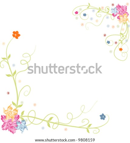 floral border clipart. Spring flower order
